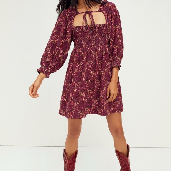 Free People Dresses & Skirts - This is Everything, free people floral Burgundy Dress